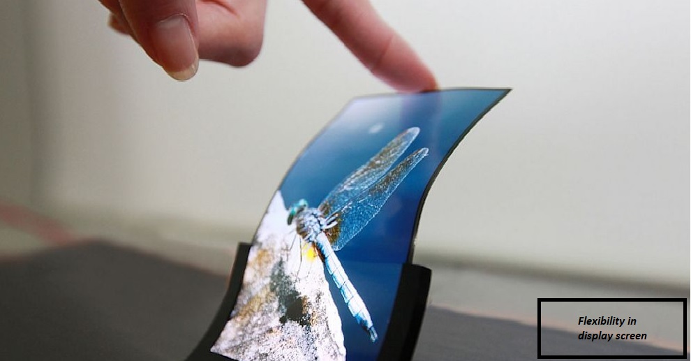 Flexibility of an OLED screen