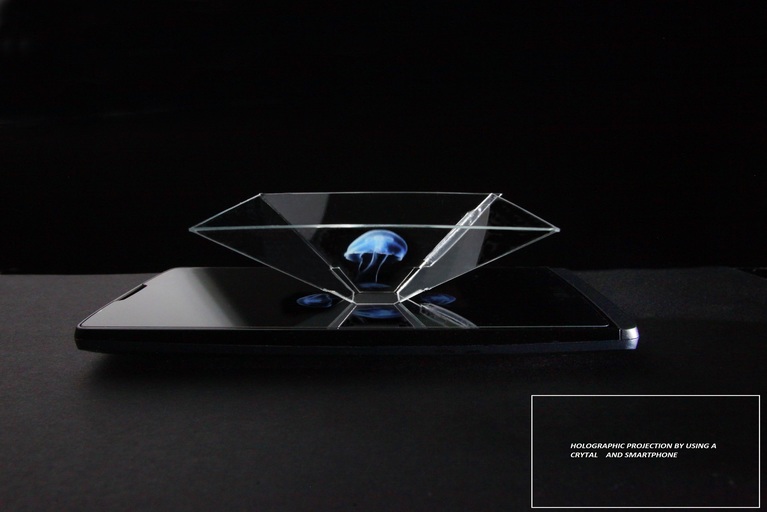 Holographic projection by smart phone